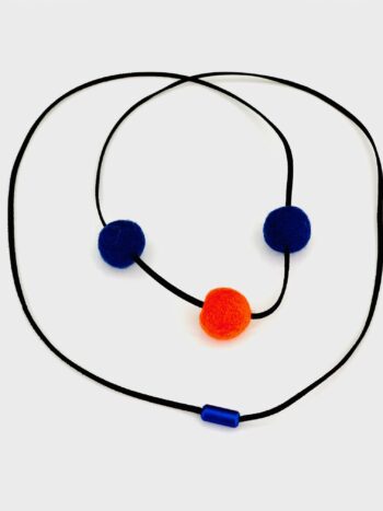 Halskette lang - blau-orange - Halsschmuck - 120 cm