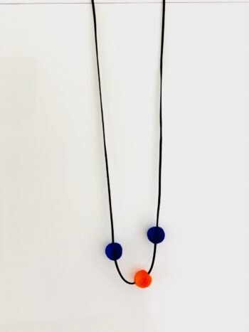 Halskette lang - blau-orange - Halsschmuck - 120 cm