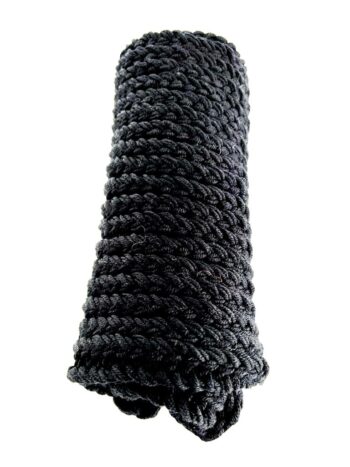 Merino Schal in Schwarz, handgestrickt - 100% Wolle – Bild 2