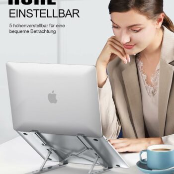 Ergonomischer Laptop-Ständer aus Aluminium – Höhenverstellbar, falt- und tragbar