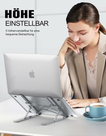 Ergonomischer Laptop-Ständer aus Aluminium – Höhenverstellbar, falt- und tragbar – Bild 2