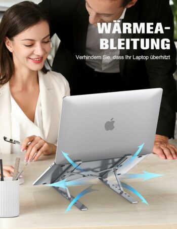 Ergonomischer Laptop-Ständer aus Aluminium – Höhenverstellbar, falt- und tragbar – Bild 7