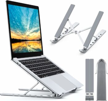 Ergonomischer Laptop-Ständer aus Aluminium – Höhenverstellbar, falt- und tragbar